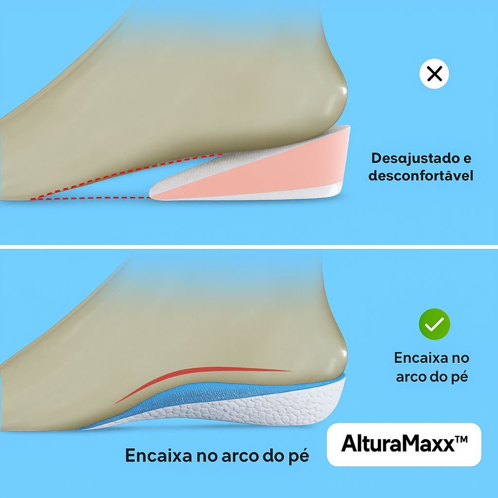 AlturaMaxx™ – Palmilha Ortopédica Invisível +3,5cm - Direct Ofertas