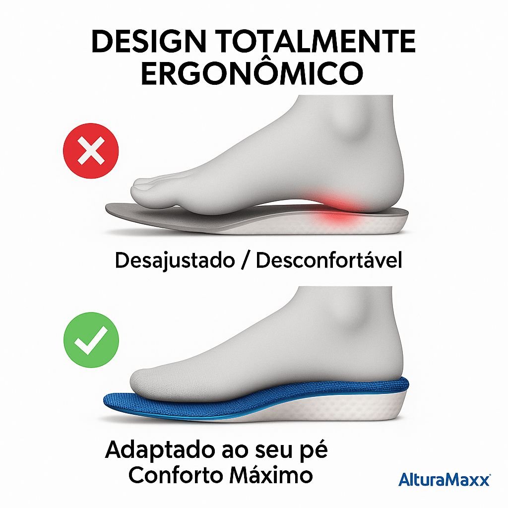 AlturaMaxx™ – Palmilha Ortopédica Invisível +3,5cm - Direct Ofertas