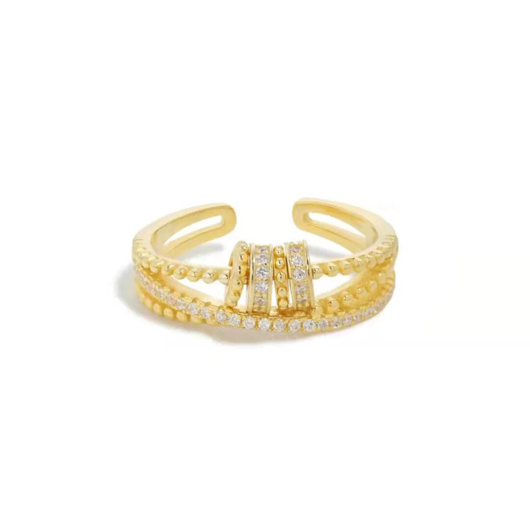 Anel Anti Ansiedade - Presente Para Filha Banhado a Ouro 18k - Direct Ofertas
