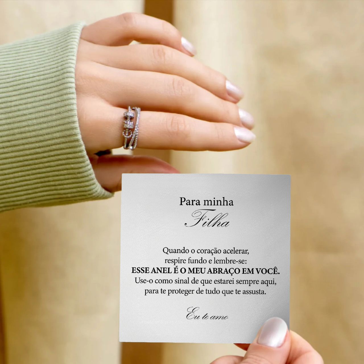 Anel Anti Ansiedade - Presente Para Filha Banhado a Ouro 18k - Direct Ofertas