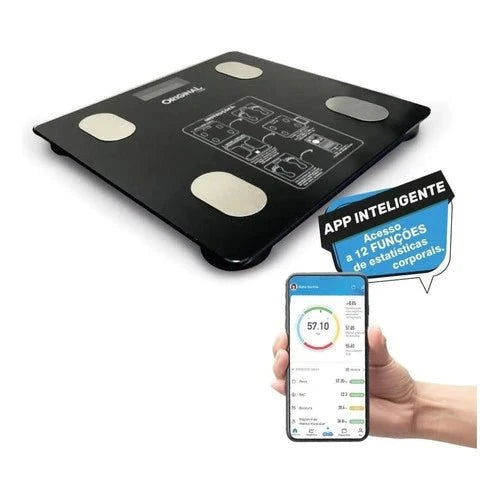 Balança Digital Medidora Corporal com Bioimpedância Balança Digital Medidora Corporal PS1 Direct Ofertas 
