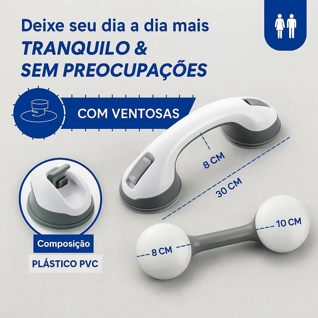 Barra de Apoio Portátil para Banheiro - SafeGrip - Direct Ofertas
