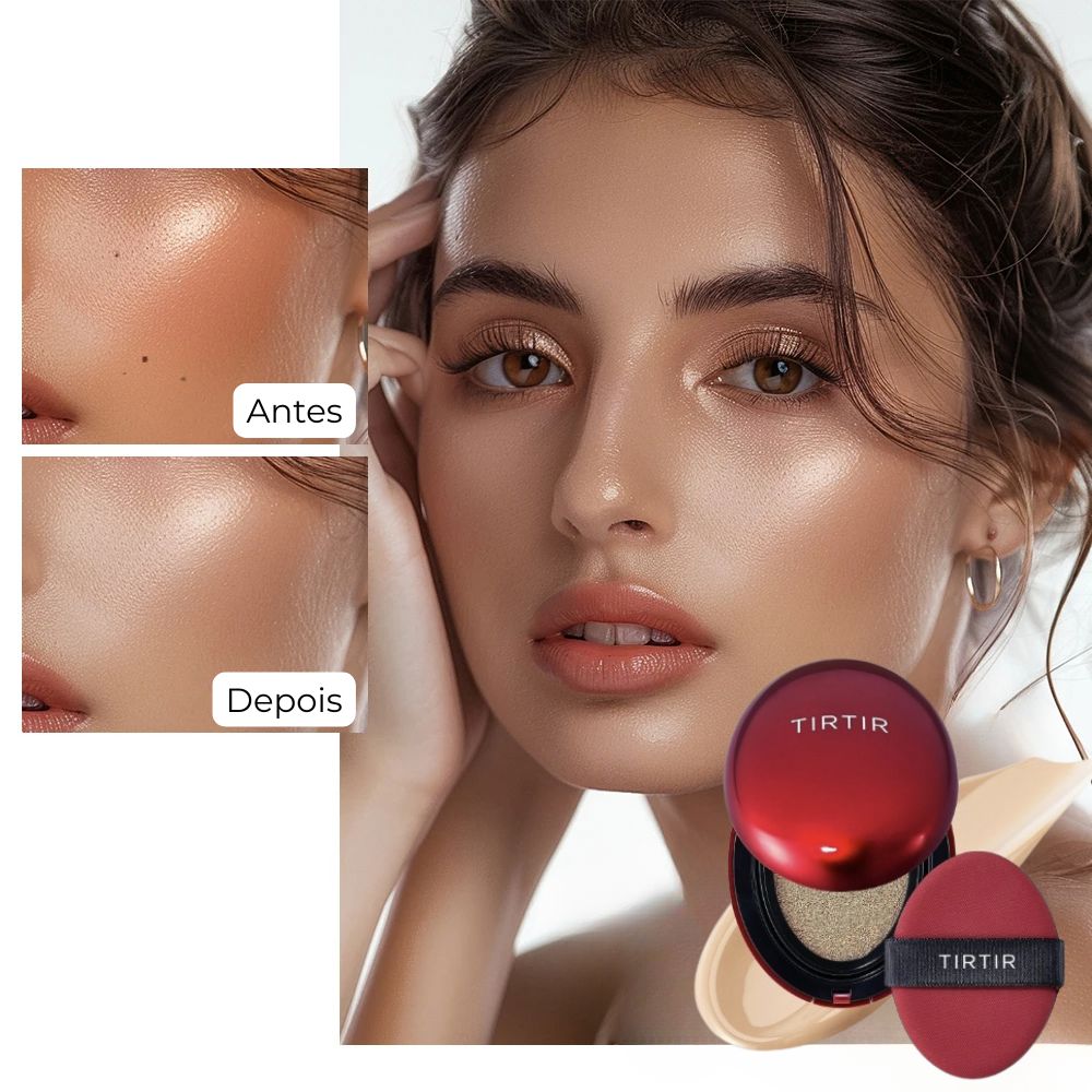 Base Cushion Clareadora TIRTIR - Protetor Solar e Maquiagem Longa Duração - Original - Direct Ofertas