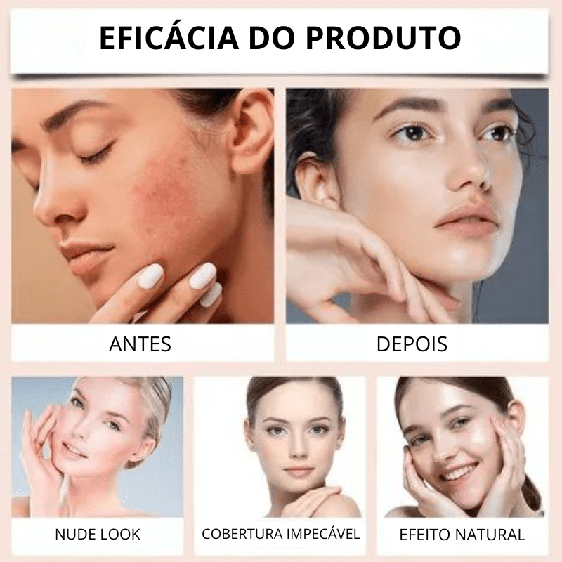 Base Stick Coreana 2 em 1 - Cobertura Impecável com Toque Natural - Direct Ofertas