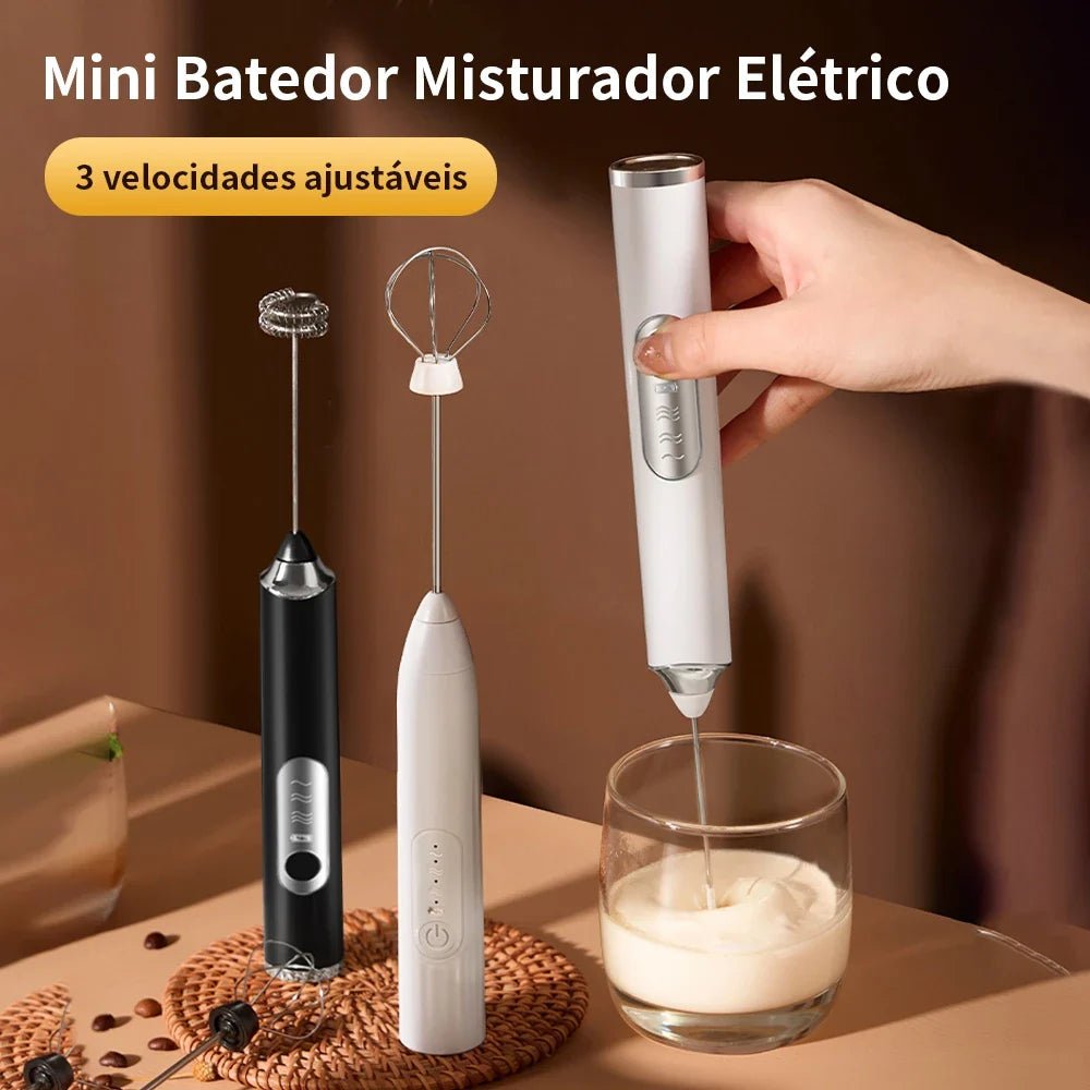Batedor Misturador Mixer Elétrico para Bebidas Leite Café Portátil - Direct Ofertas