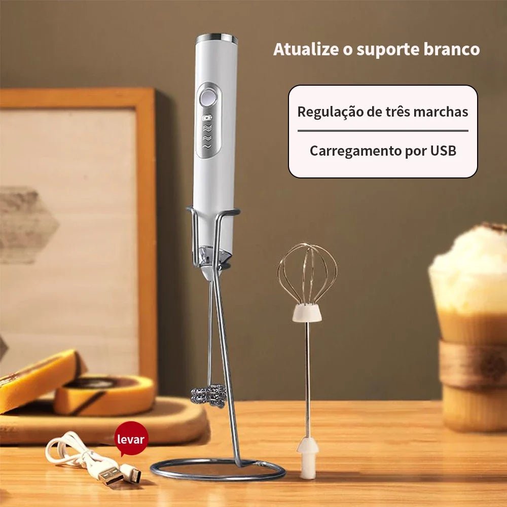 Batedor Misturador Mixer Elétrico para Bebidas Leite Café Portátil - Direct Ofertas