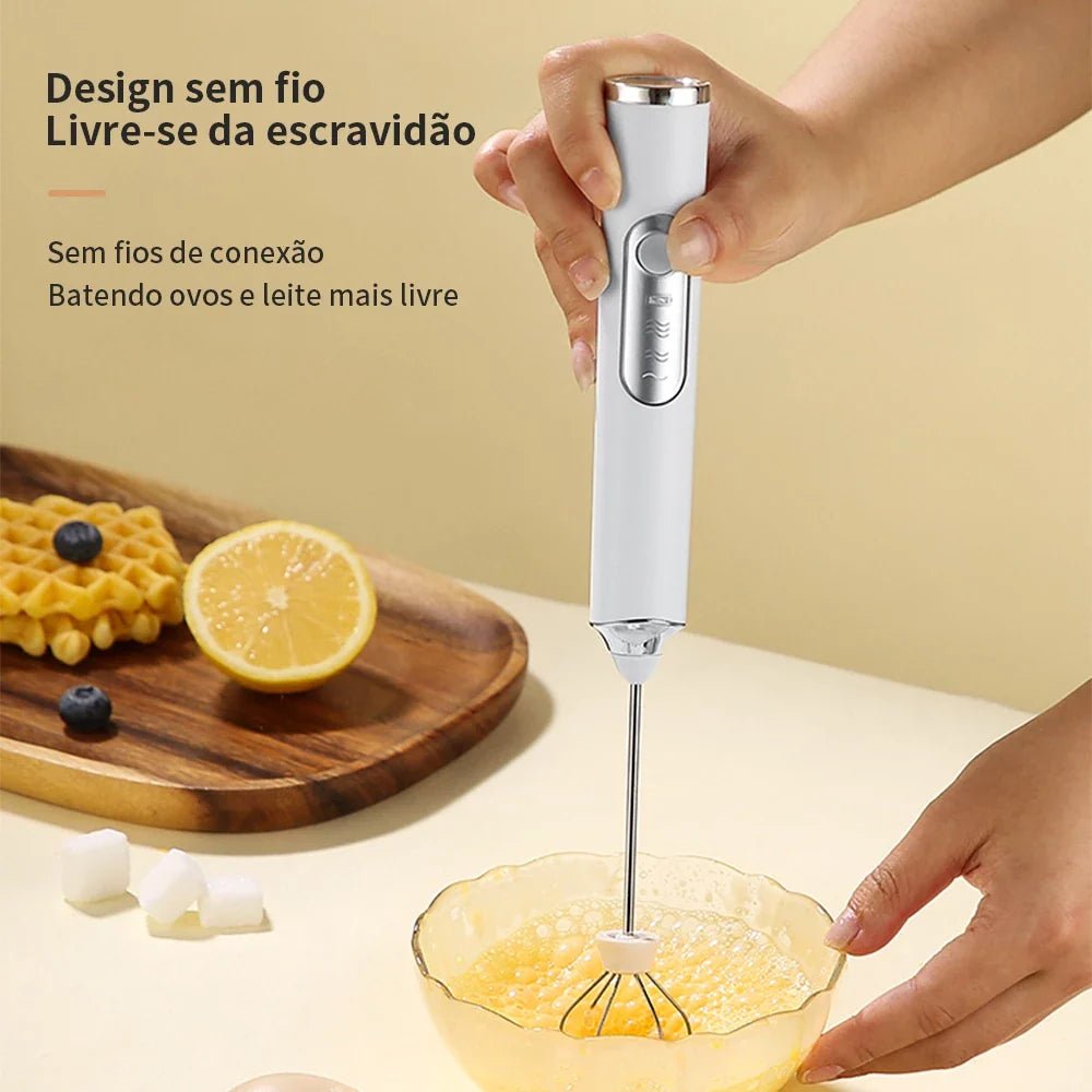 Batedor Misturador Mixer Elétrico para Bebidas Leite Café Portátil - Direct Ofertas
