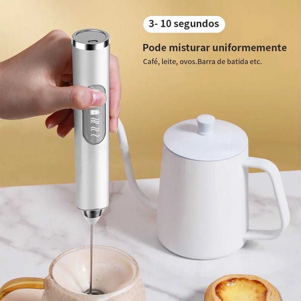 Batedor Misturador Mixer Elétrico para Bebidas Leite Café Portátil - Direct Ofertas