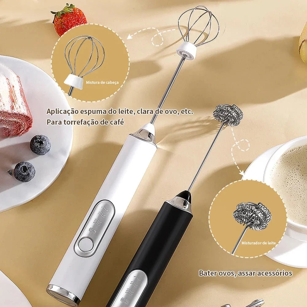 Batedor Misturador Mixer Elétrico para Bebidas Leite Café Portátil - Direct Ofertas