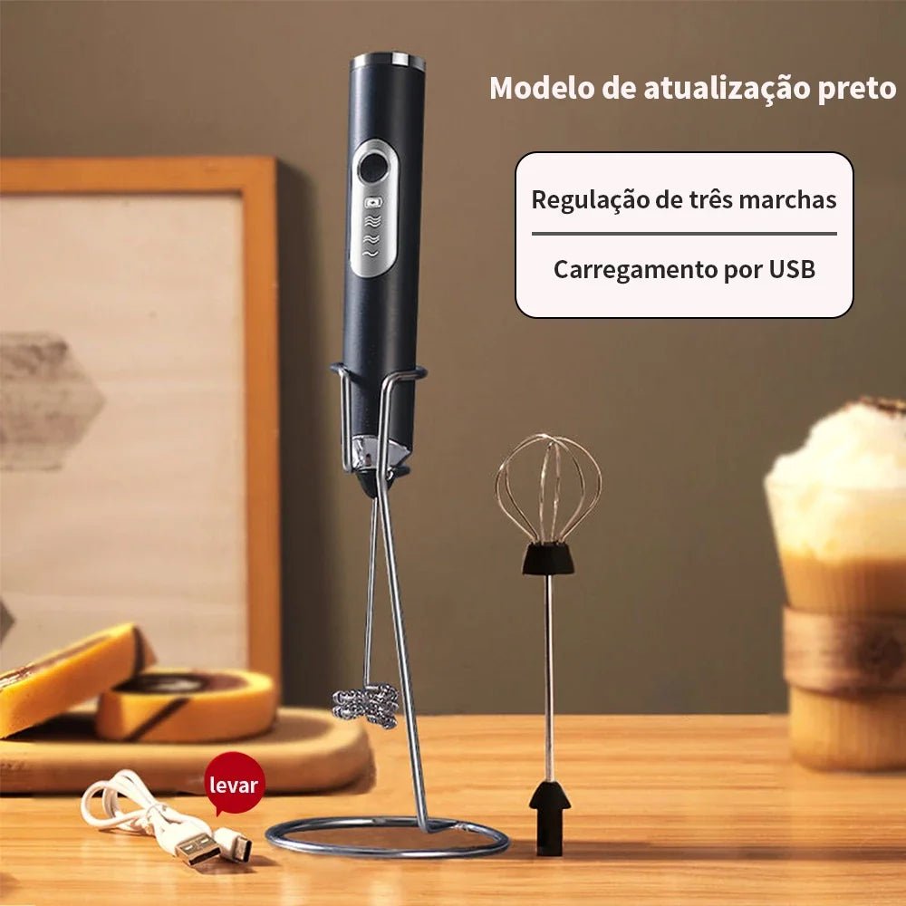 Batedor Misturador Mixer Elétrico para Bebidas Leite Café Portátil - Direct Ofertas