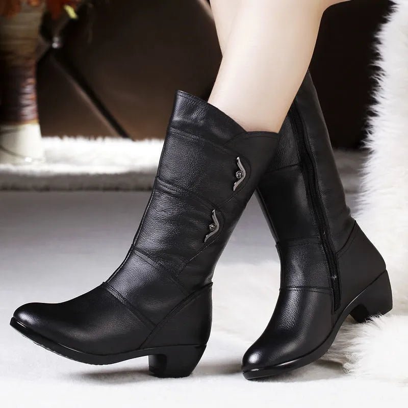 Bota Feminina Couro Peluciada Inverno Carol - Direct Ofertas