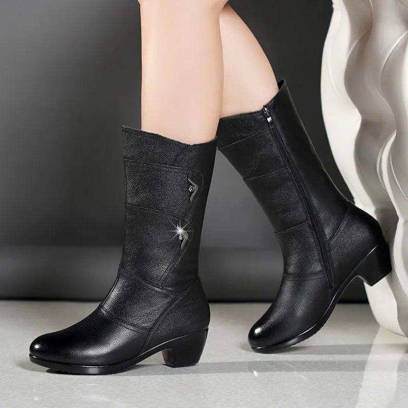 Bota Feminina Couro Peluciada Inverno Carol - Direct Ofertas