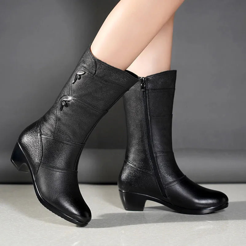 Bota Feminina Couro Peluciada Inverno Carol - Direct Ofertas