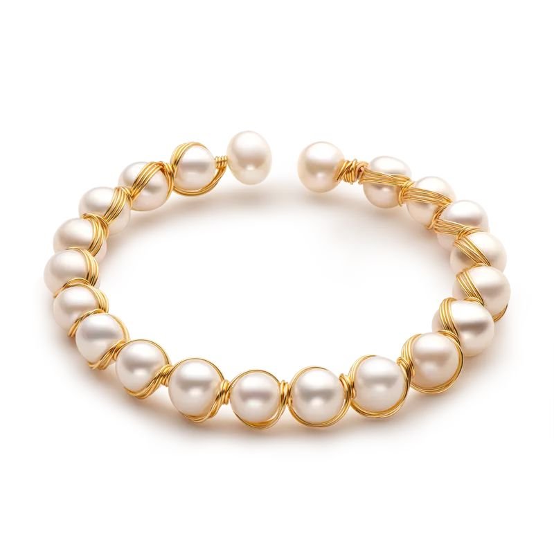 Bracelete de Pérolas de Agua Doce Banhado a Ouro - Direct Ofertas