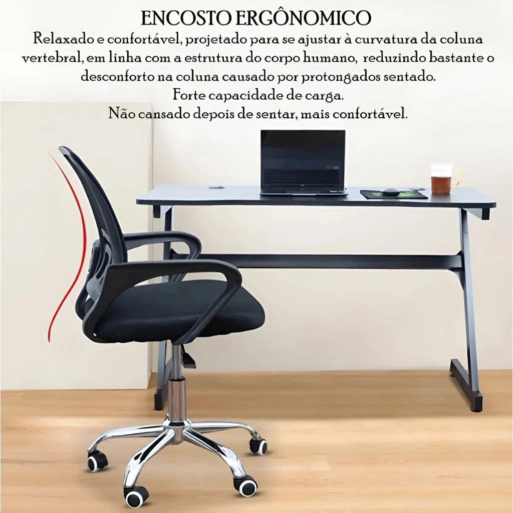 Cadeira de Escritório com Encosto em Tela Mesh - Direct Ofertas
