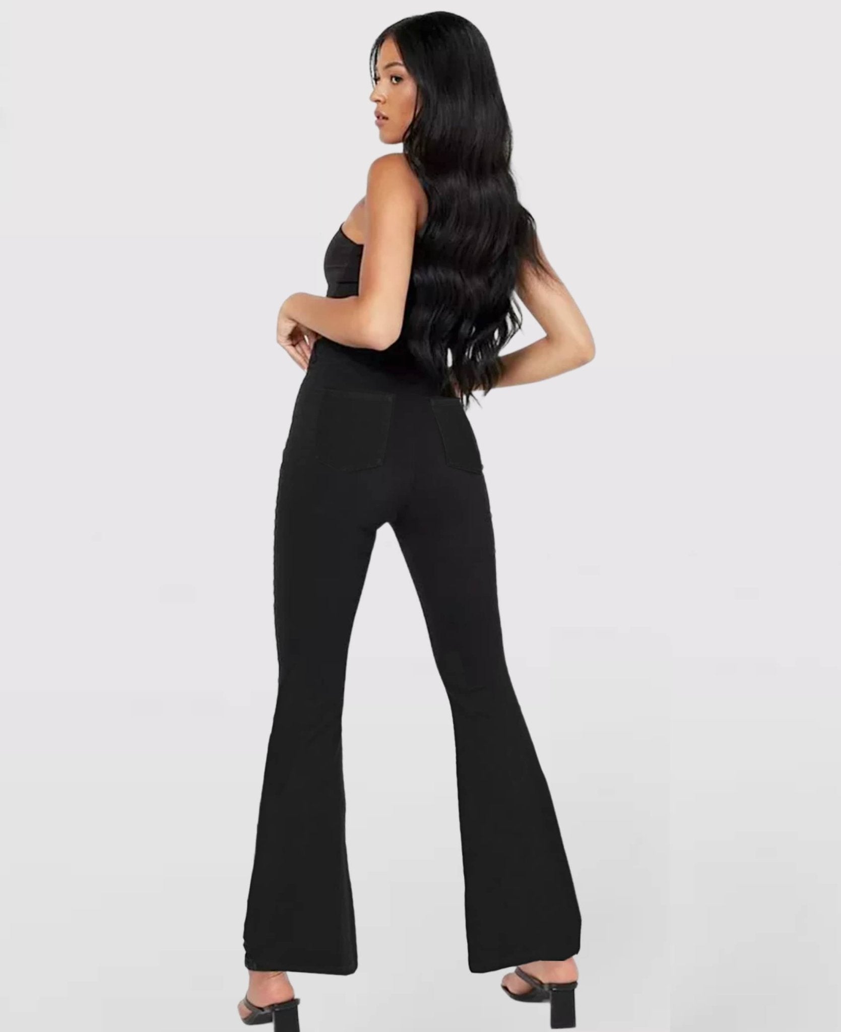 Calça Jeans de Cintura Alta Cruzada [CALÇA EFEITO BARRIGA CHAPADA] - Direct Ofertas