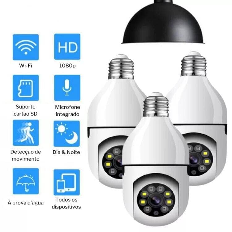 Câmera de Segurança Full HD Wi - Fi Inteligente 360 - Direct Ofertas