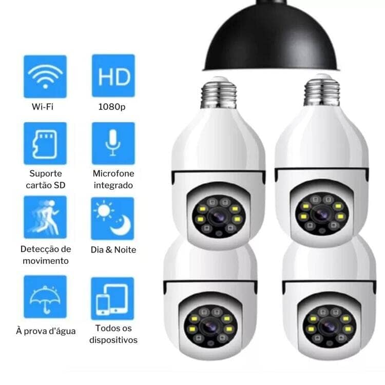 Câmera de Segurança Full HD Wi - Fi Inteligente 360 - Direct Ofertas