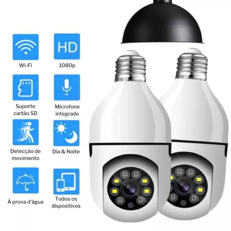 Câmera de Segurança Full HD Wi - Fi Inteligente 360 - Direct Ofertas