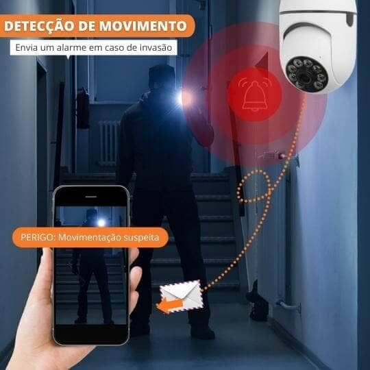 Câmera de Segurança Full HD Wi - Fi Inteligente 360 - Direct Ofertas