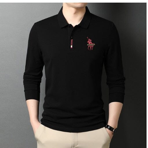 Camisa Comprida Polo Vogue Bordado Coreano Original - (Você ganha o Relógio Minimalista de Brinde) - Direct Ofertas