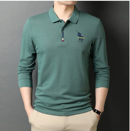 Camisa Comprida Polo Vogue Bordado Coreano Original - (Você ganha o Relógio Minimalista de Brinde) - Direct Ofertas