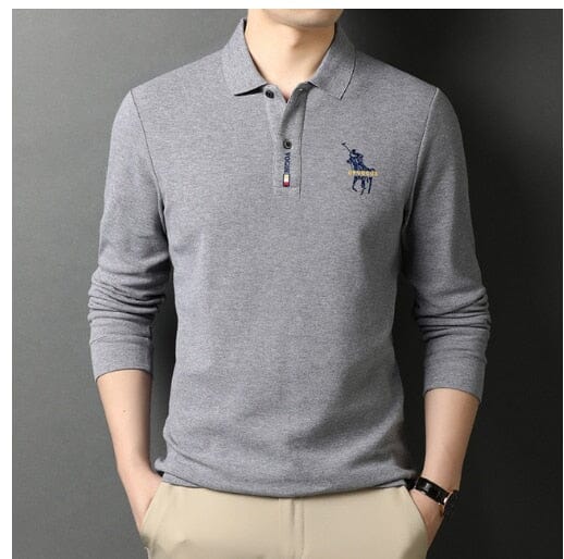 Camisa Comprida Polo Vogue Bordado Coreano Original - (Você ganha o Relógio Minimalista de Brinde) - Direct Ofertas