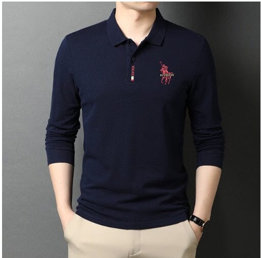 Camisa Comprida Polo Vogue Bordado Coreano Original - (Você ganha o Relógio Minimalista de Brinde) - Direct Ofertas
