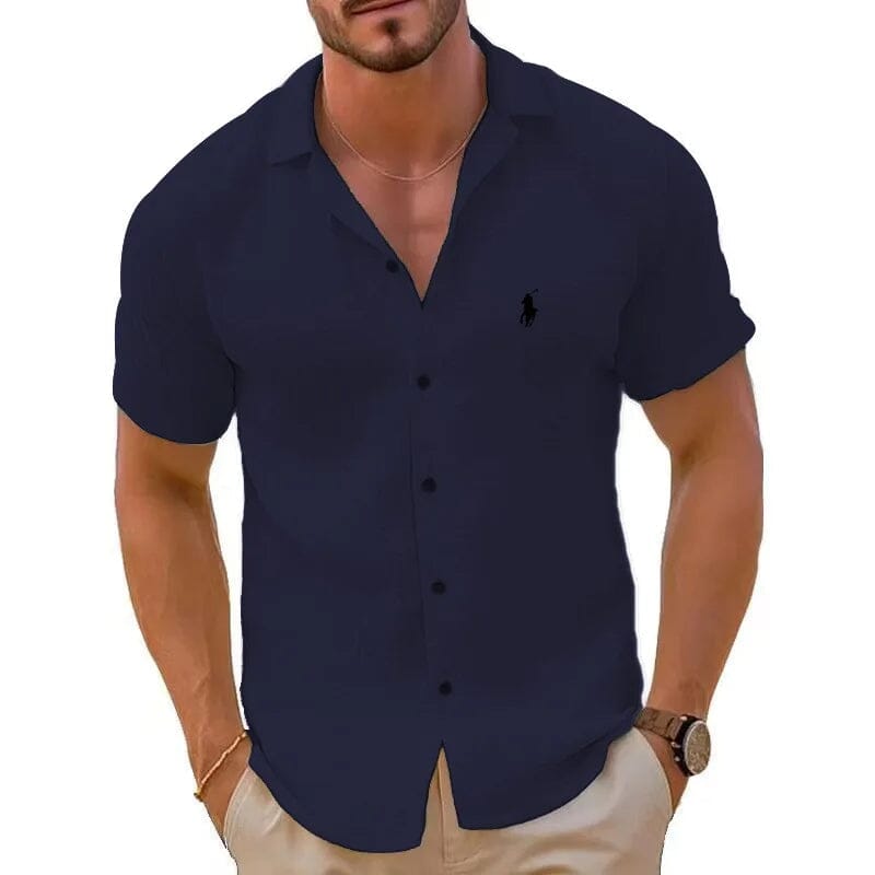 Camisa manga curta de linho puro - Ralph Lauren - Original - Direct Ofertas