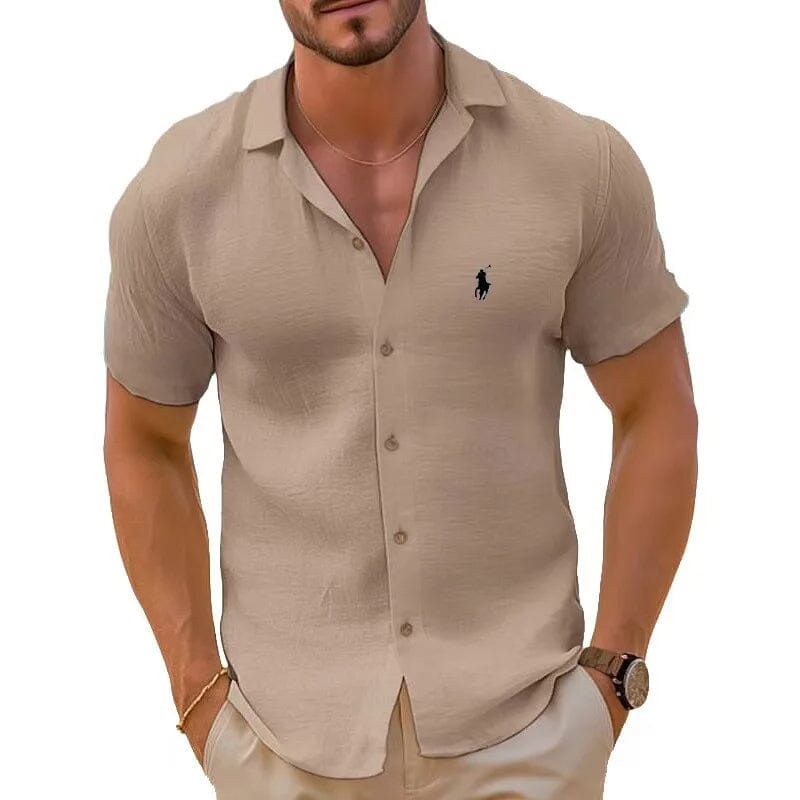 Camisa manga curta de linho puro - Ralph Lauren - Original - Direct Ofertas