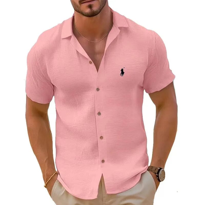 Camisa manga curta de linho puro - Ralph Lauren - Original - Direct Ofertas