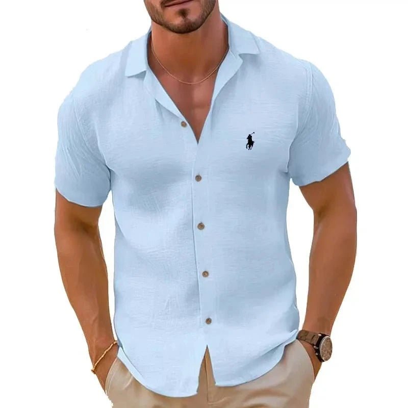Camisa manga curta de linho puro - Ralph Lauren - Original - Direct Ofertas
