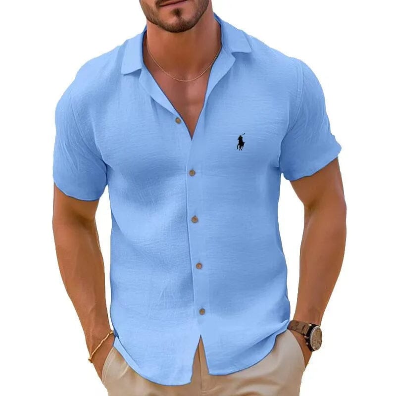 Camisa manga curta de linho puro - Ralph Lauren - Original - Direct Ofertas