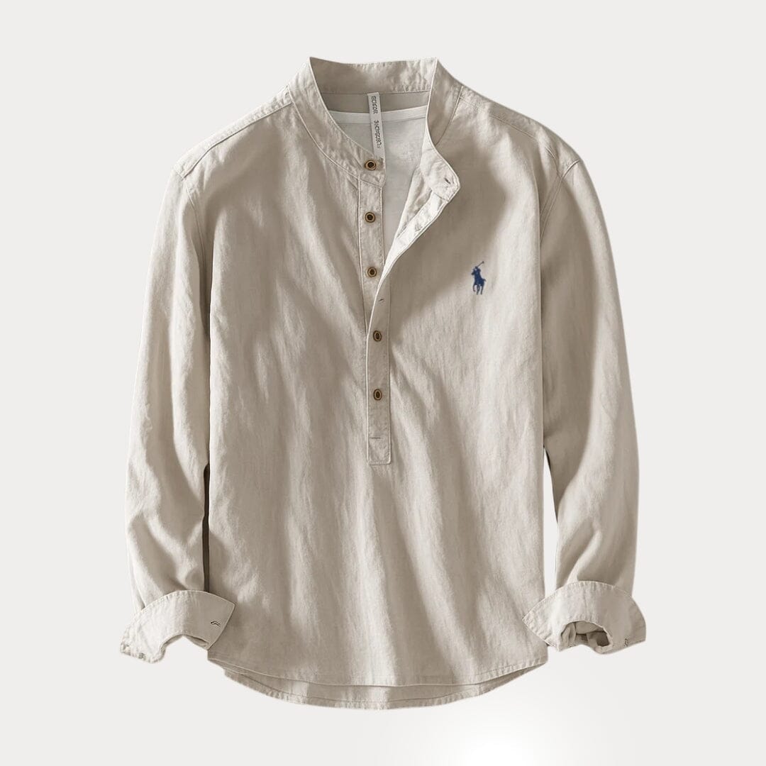 Camisa Masculina RL™ Gola Padre – Linho com Algodão - Direct Ofertas