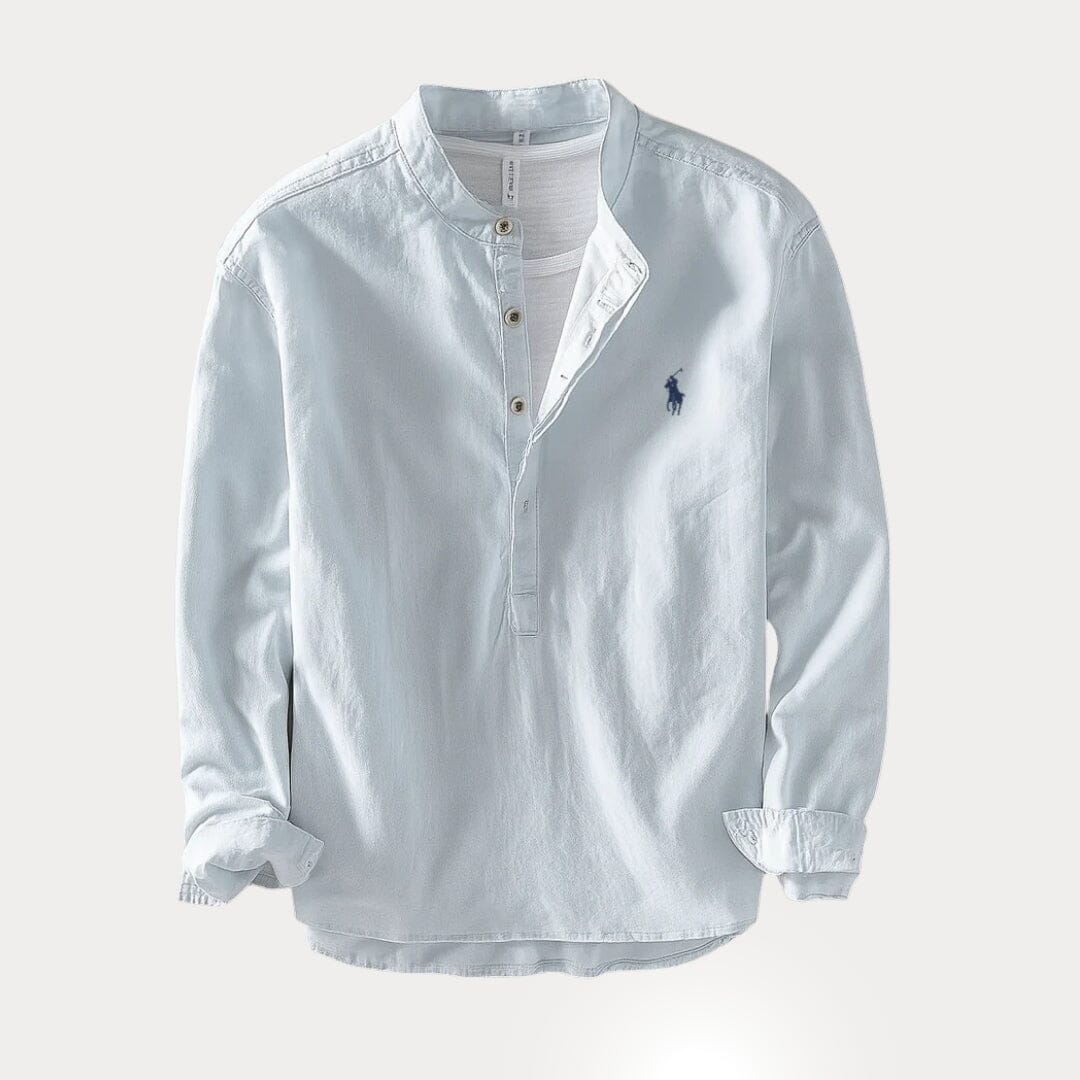 Camisa Masculina RL™ Gola Padre – Linho com Algodão - Direct Ofertas