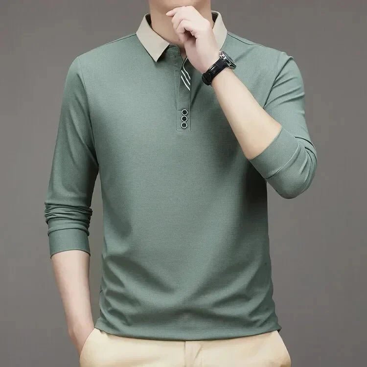 Camisa Polo Masculina John Karlo Minimalista Manga Longa + Brinde Relógio Deyros Luxo - Direct Ofertas