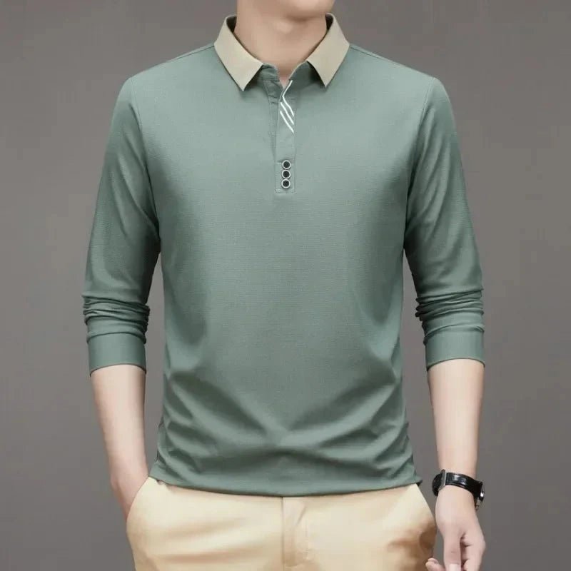 Camisa Polo Masculina John Karlo Minimalista Manga Longa + Brinde Relógio Deyros Luxo - Direct Ofertas