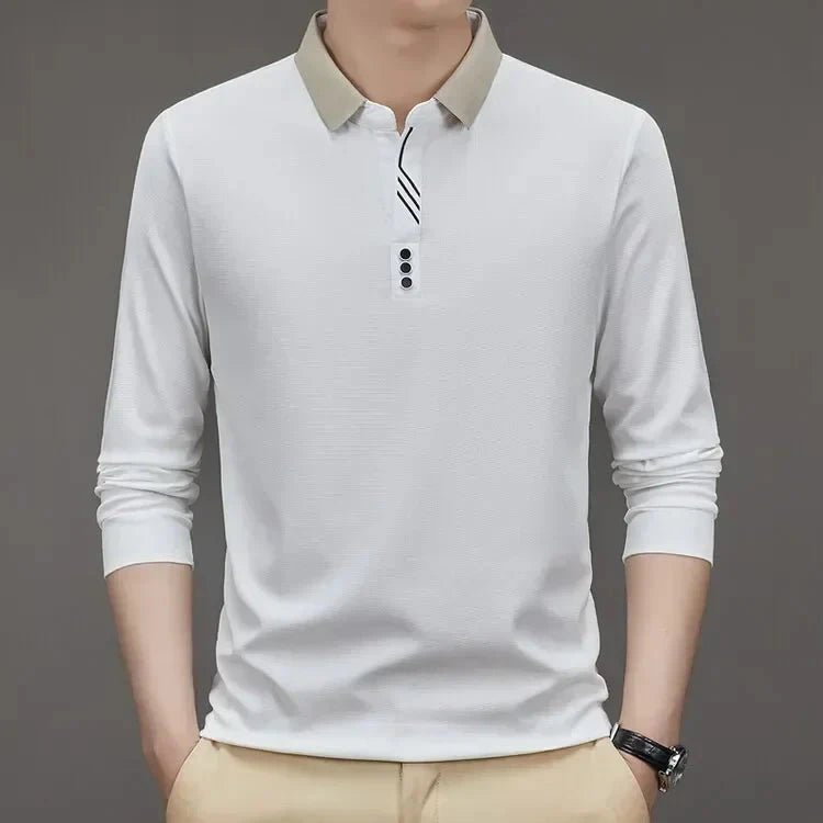 Camisa Polo Masculina John Karlo Minimalista Manga Longa + Brinde Relógio Deyros Luxo - Direct Ofertas