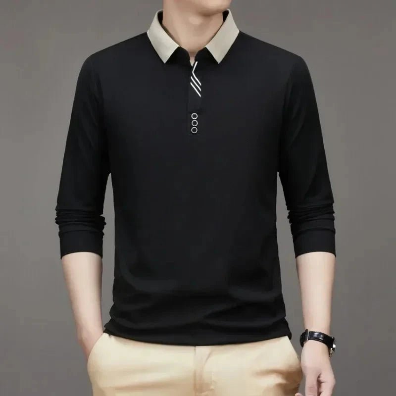 Camisa Polo Masculina John Karlo Minimalista Manga Longa + Brinde Relógio Deyros Luxo - Direct Ofertas