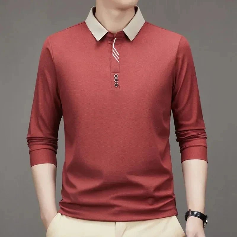 Camisa Polo Masculina John Karlo Minimalista Manga Longa + Brinde Relógio Deyros Luxo - Direct Ofertas