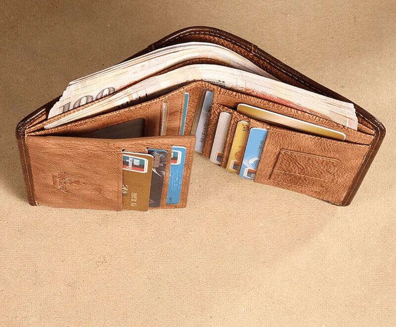 Carteira de Couro ManBang™ com Proteção RFID Antifurto Masculina - Direct Ofertas