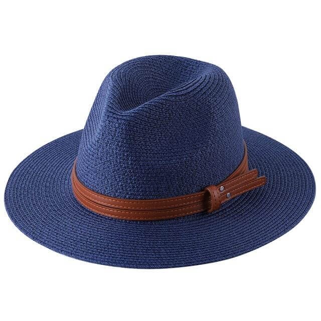Chapéu Panamá Masculino Feminino Chapéu Panamá Masculino Feminino P13 Direct Ofertas Azul escuro 54cm 