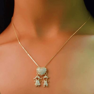 Colar Amor de Mãe Banhado a Ouro 18k - Direct Ofertas