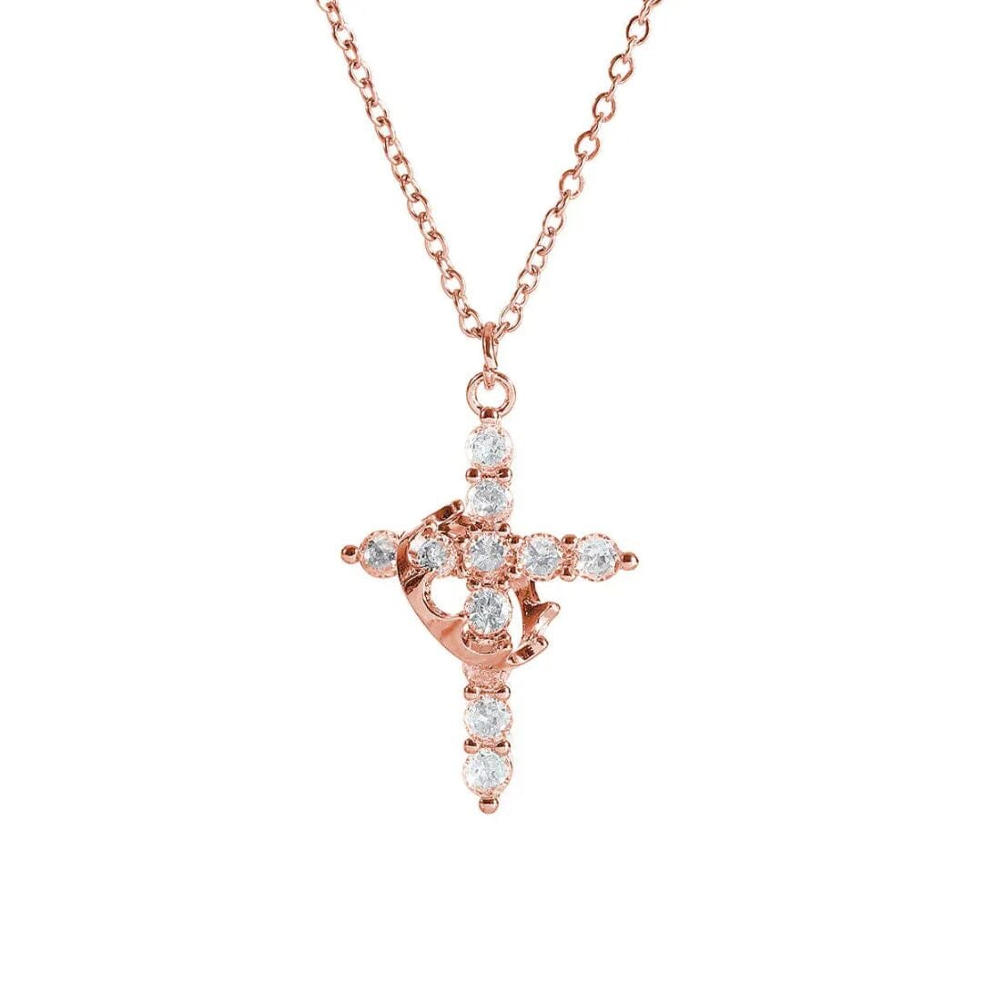 Colar Cruz & Coroa - Banhado a Ouro 18K - Direct Ofertas
