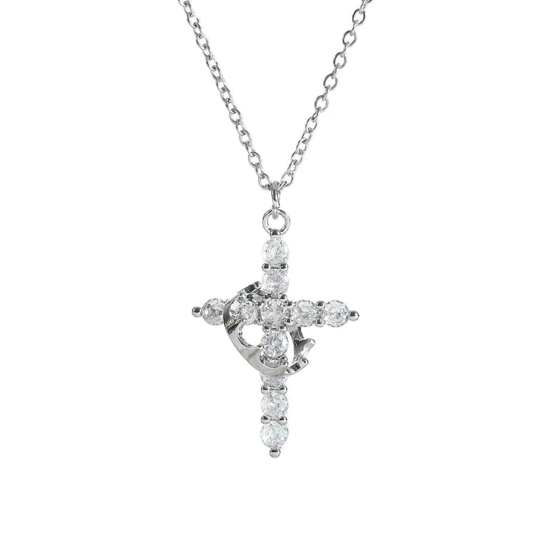 Colar Cruz & Coroa - Banhado a Ouro 18K - Direct Ofertas