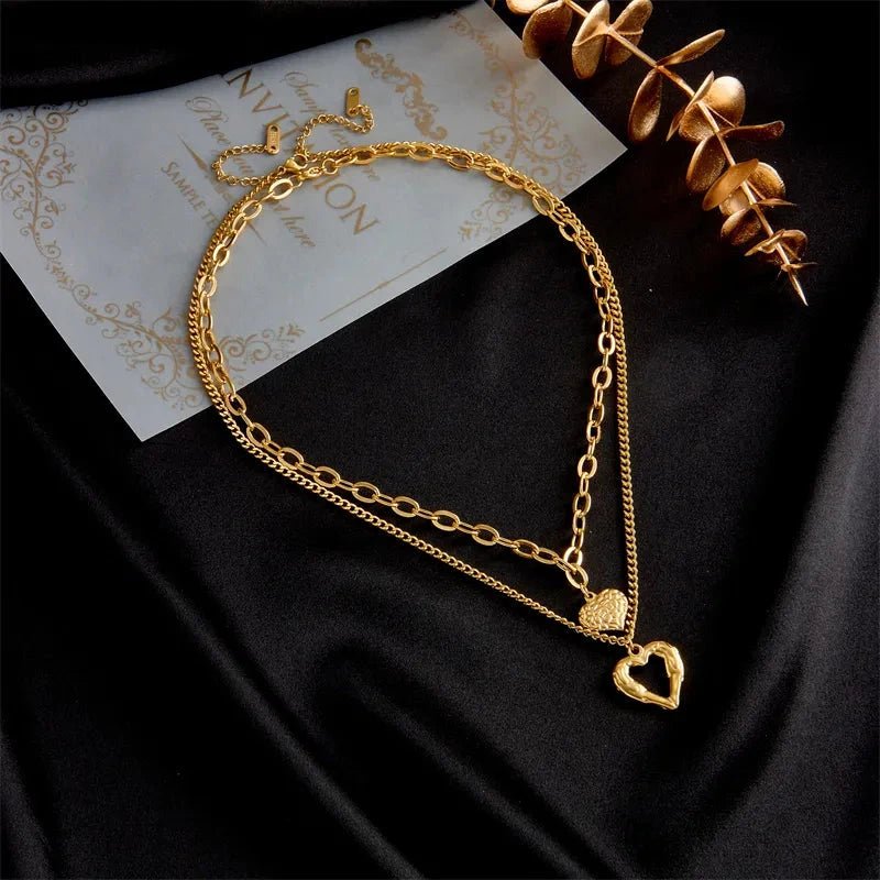 Colar Duplo Dois Amores Banhado a Ouro 18k - Direct Ofertas