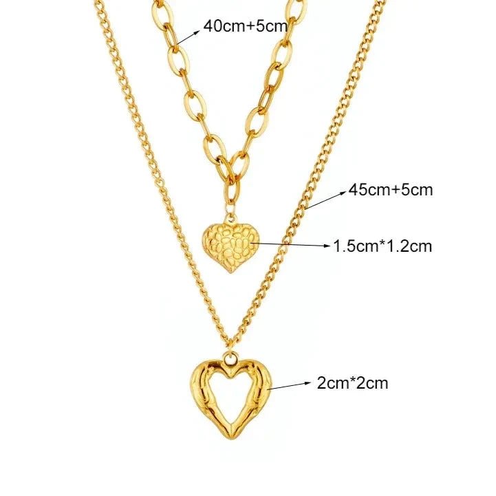 Colar Duplo Dois Amores Banhado a Ouro 18k - Direct Ofertas
