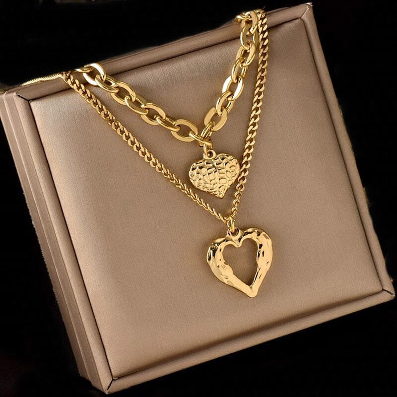 Colar Duplo Dois Amores Banhado a Ouro 18k - Direct Ofertas