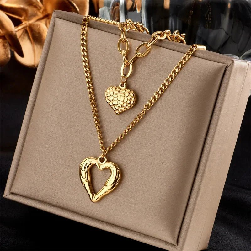 Colar Duplo Dois Amores Banhado a Ouro 18k - Direct Ofertas