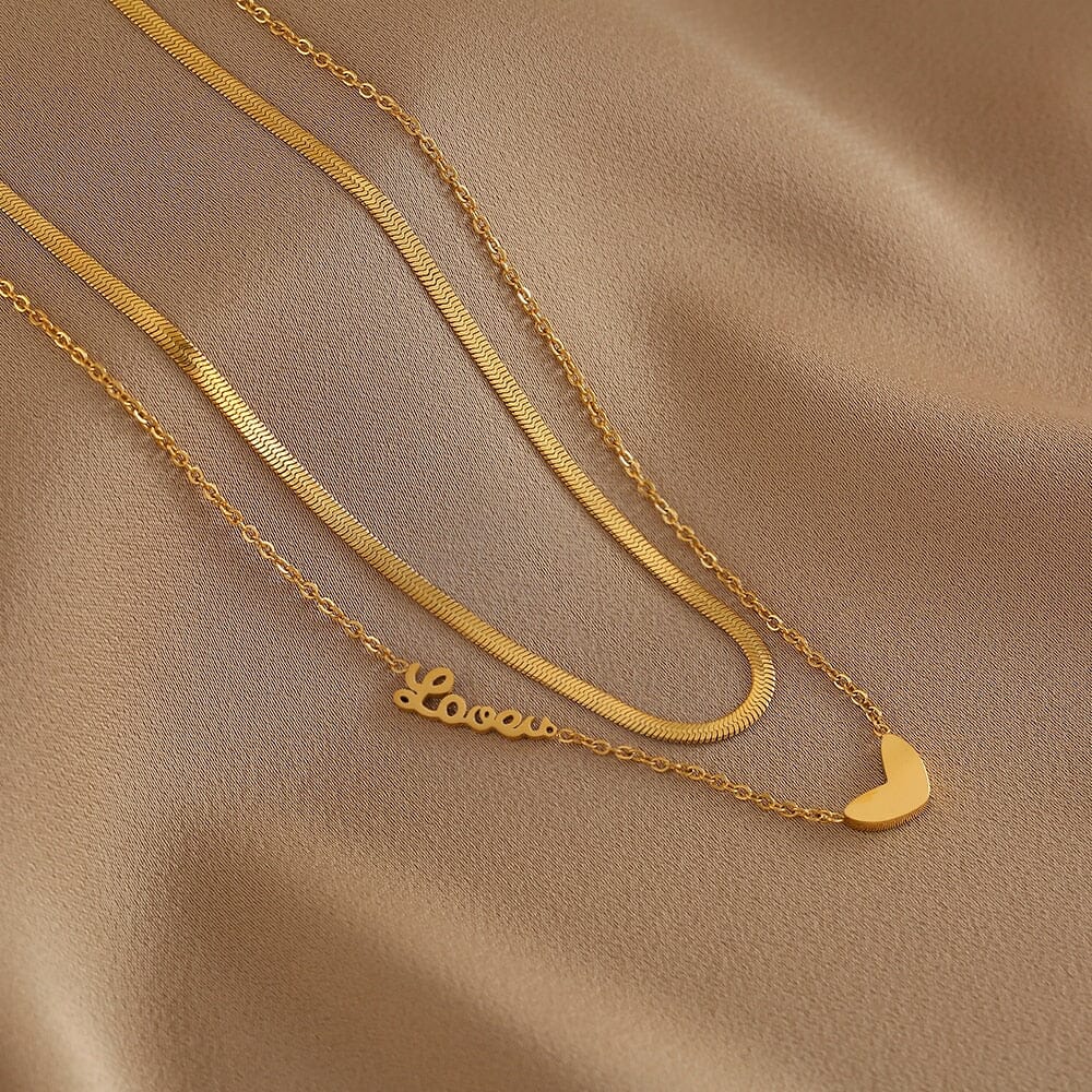 Colar Feminino Duplo Amor - Direct Ofertas